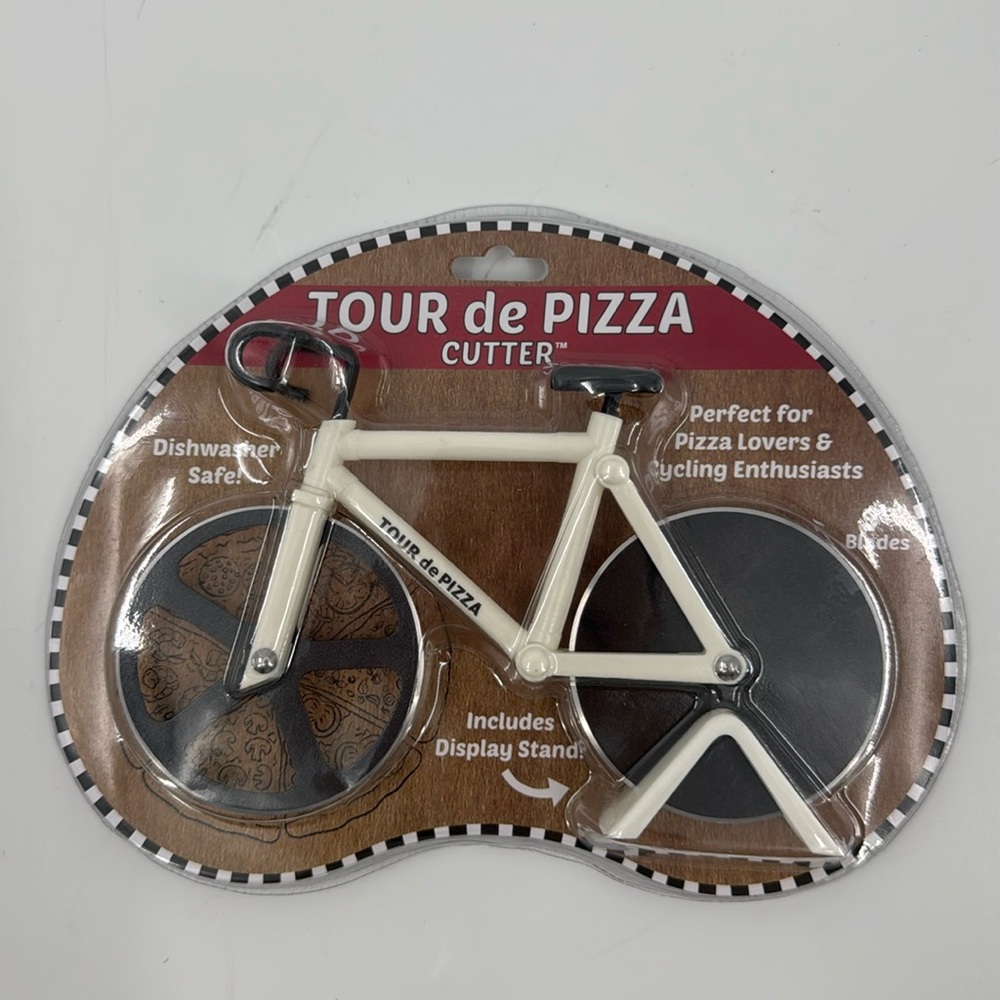 SOHO KITCHEN Tour de Pizza Cutter White Bike NEW